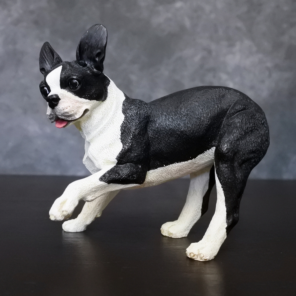 Vintage Living Stone Boston Terrier Dog Figurine